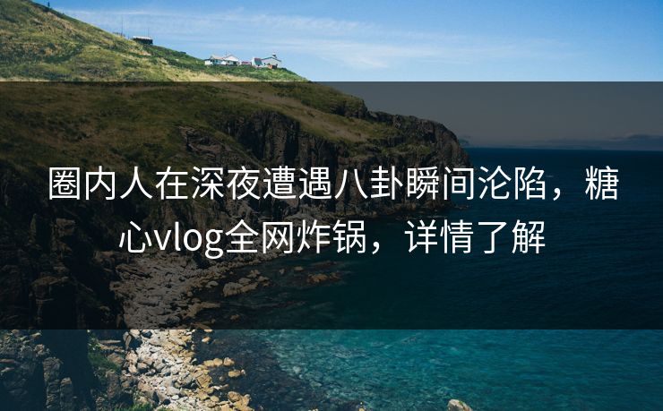 圈内人在深夜遭遇八卦瞬间沦陷，糖心vlog全网炸锅，详情了解