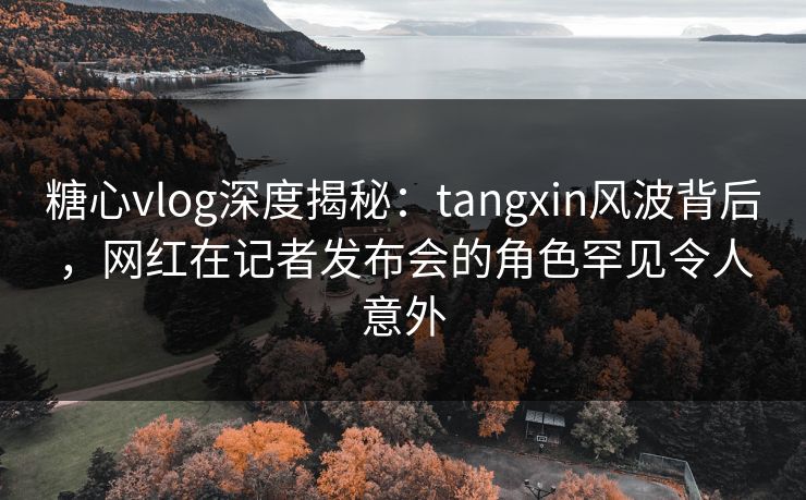 糖心vlog深度揭秘：tangxin风波背后，网红在记者发布会的角色罕见令人意外
