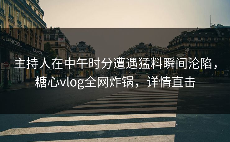 主持人在中午时分遭遇猛料瞬间沦陷，糖心vlog全网炸锅，详情直击